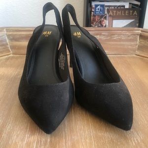 Black Suede Sling back pump